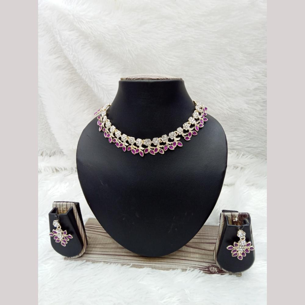 Manisha Jewellery Gold Plated Austrian Stone Necklace Set