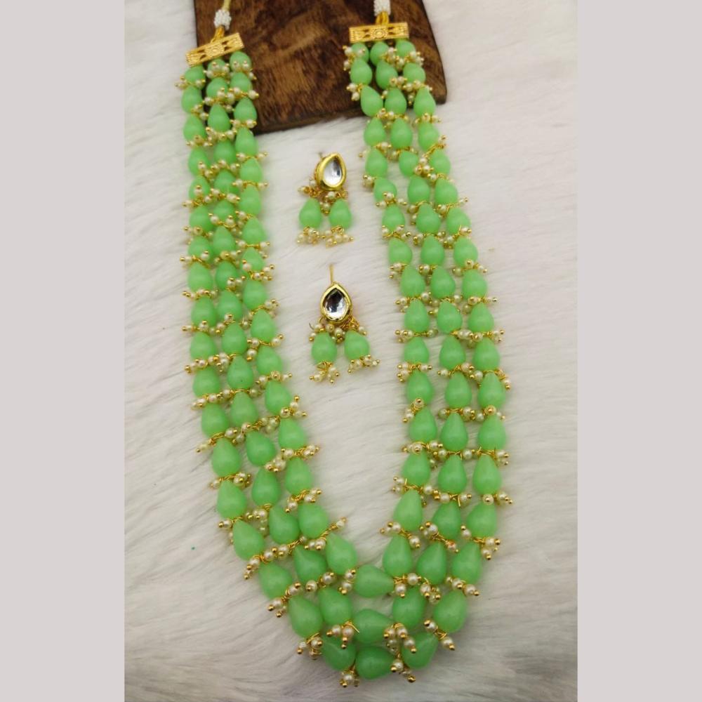 Manisha Jewellery Gold Plated Beads Long Necklace Set