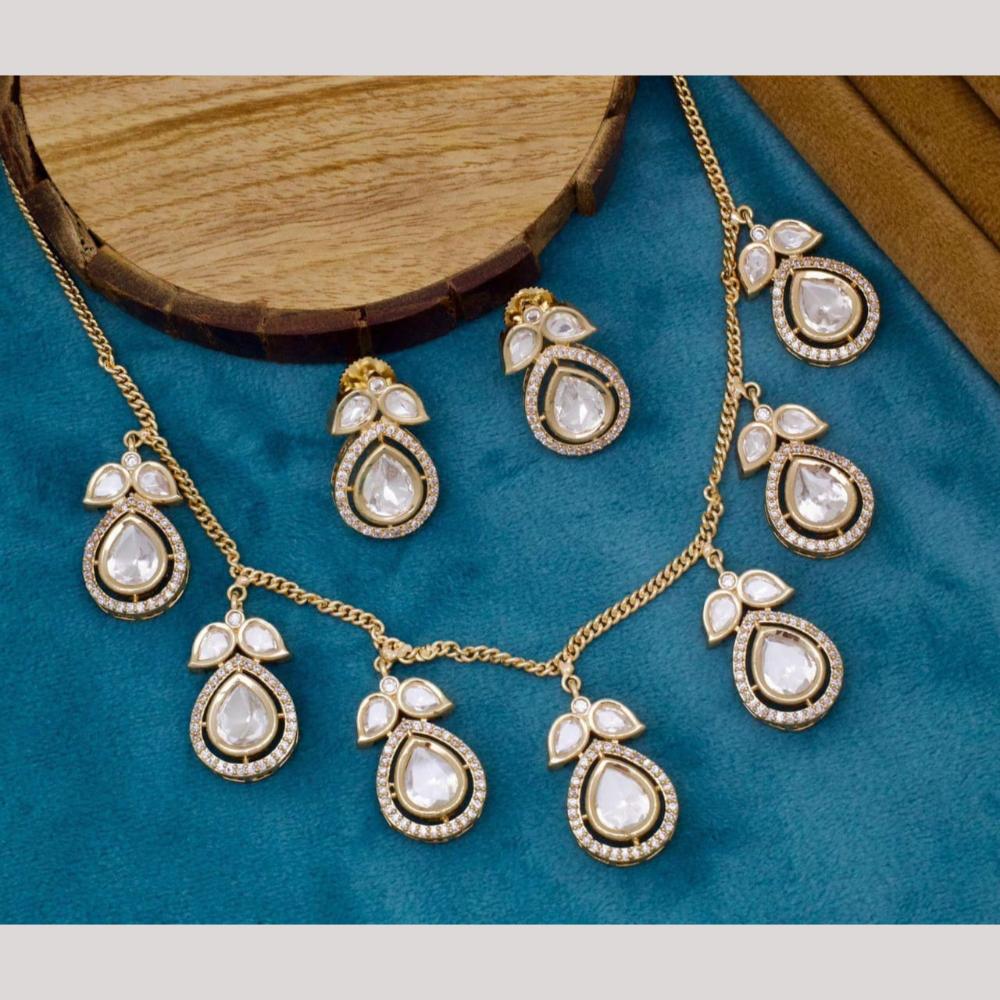 Manisha Jewellery Gold Plated Polki Kundan Necklace Set