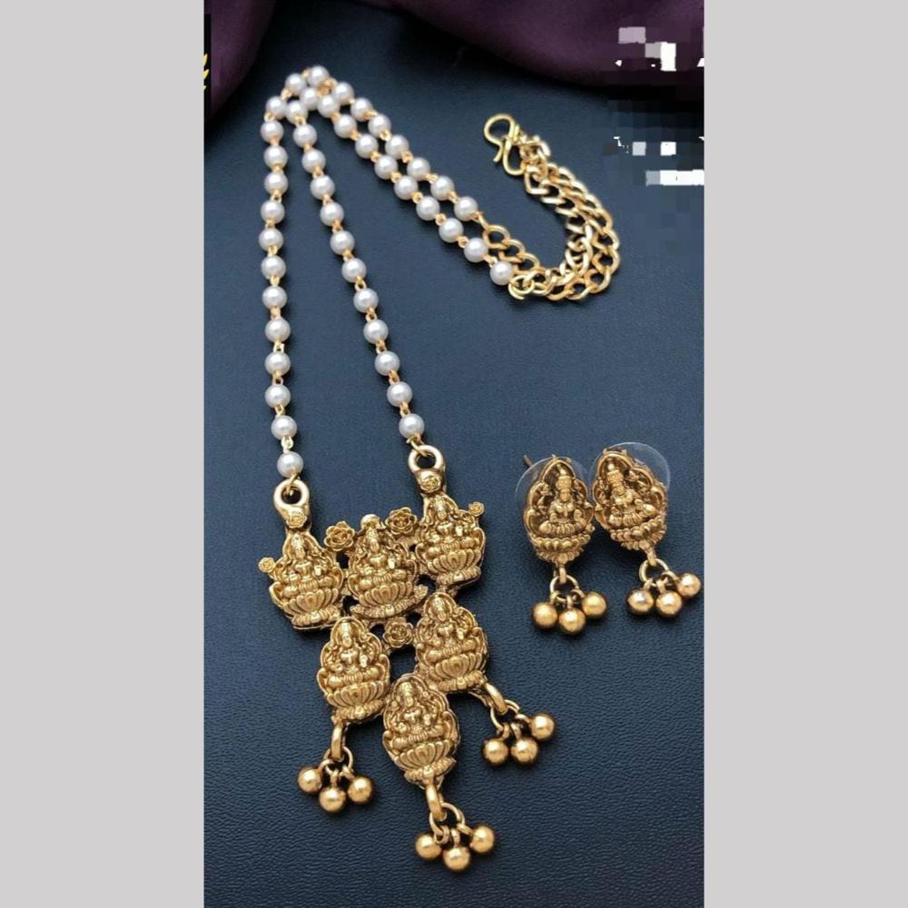 Manisha Jewellery Gold Plated Temple Long Necklace Set