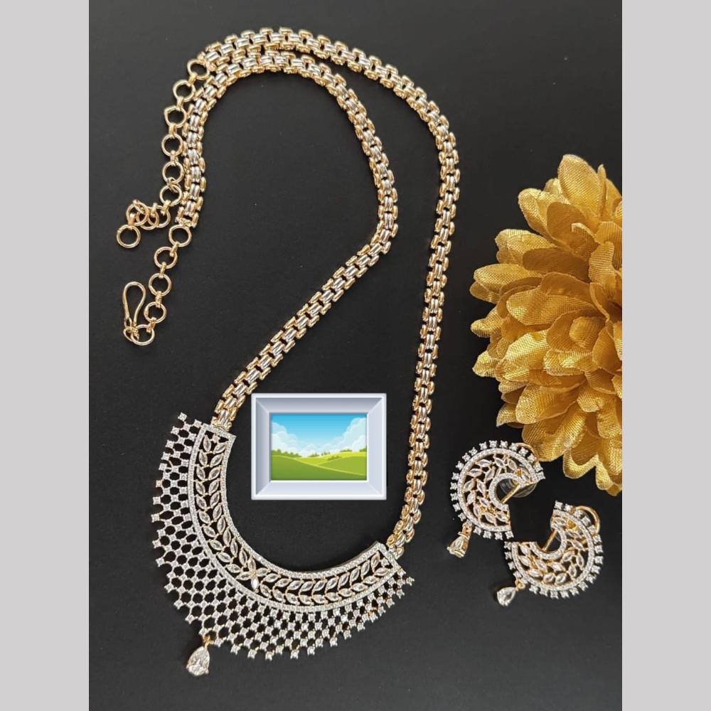 Manisha Jewellery American Daimonds Long Necklace Set