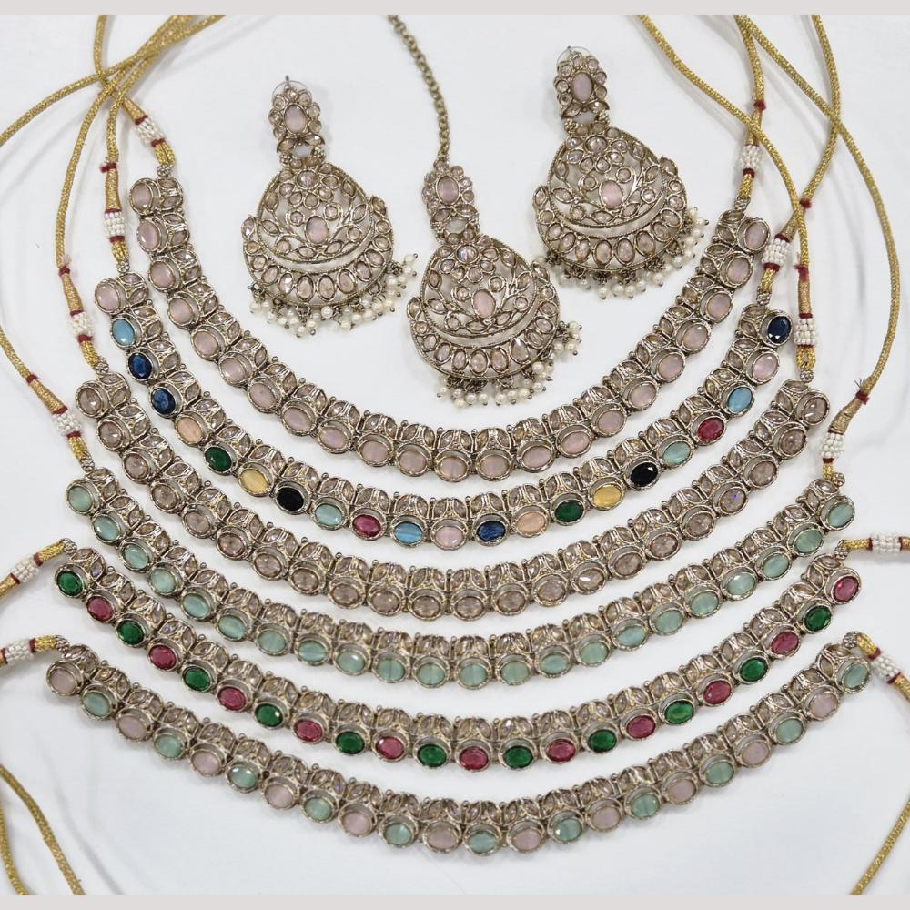 Manisha Jewellery Gold Plated Crystal And Pearl Necklace Set