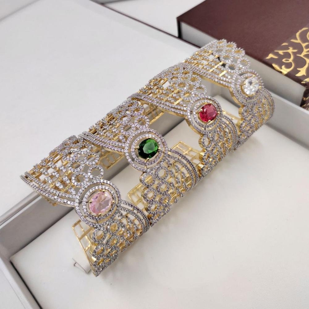 Manisha Jewellery Gold Plated American Diamond Openable Bracelet