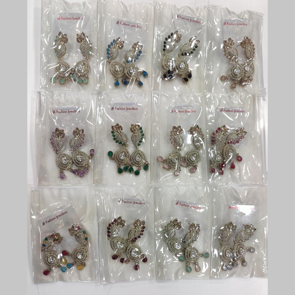 Manisha Jewellery Gold Plated Crystal Stone And Beads Dangler Earrings