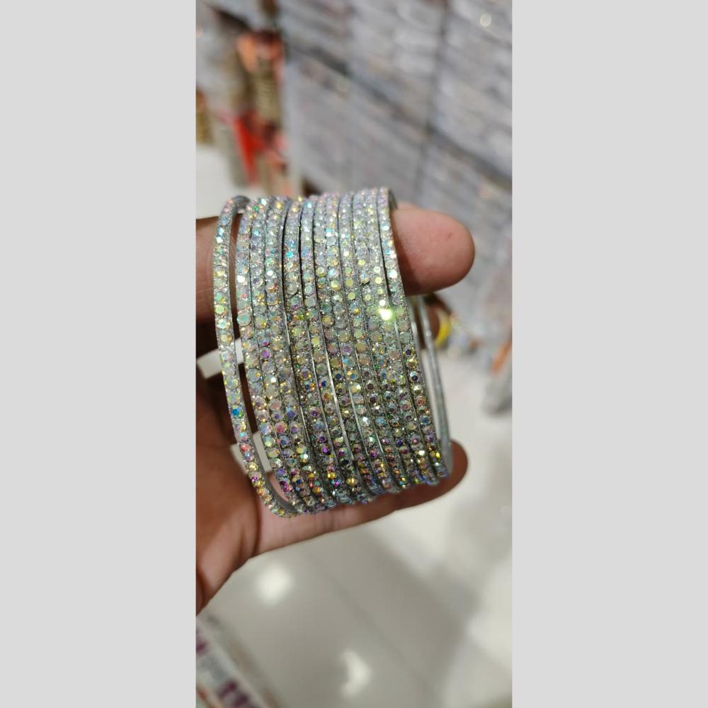 Manisha Jewellery Silver Plated Austrian Stone Bangles Set