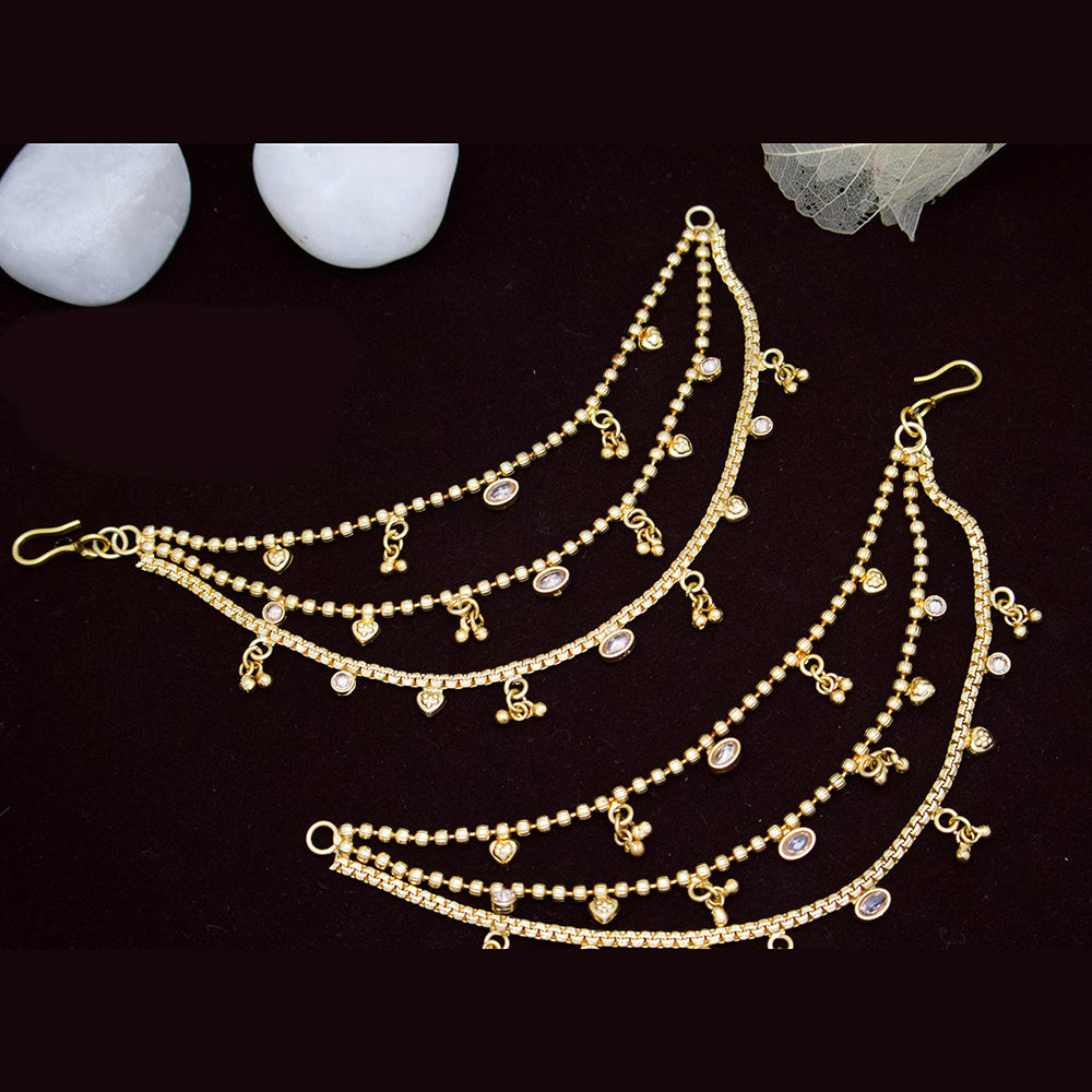 Manisha Jewellery Gold Plated Pota Stone Kaan Chain