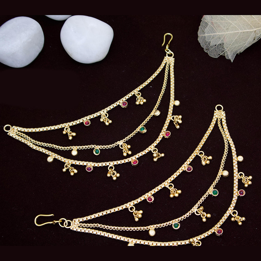 Manisha Jewellery Gold Plated Pota Stone Kaan Chain