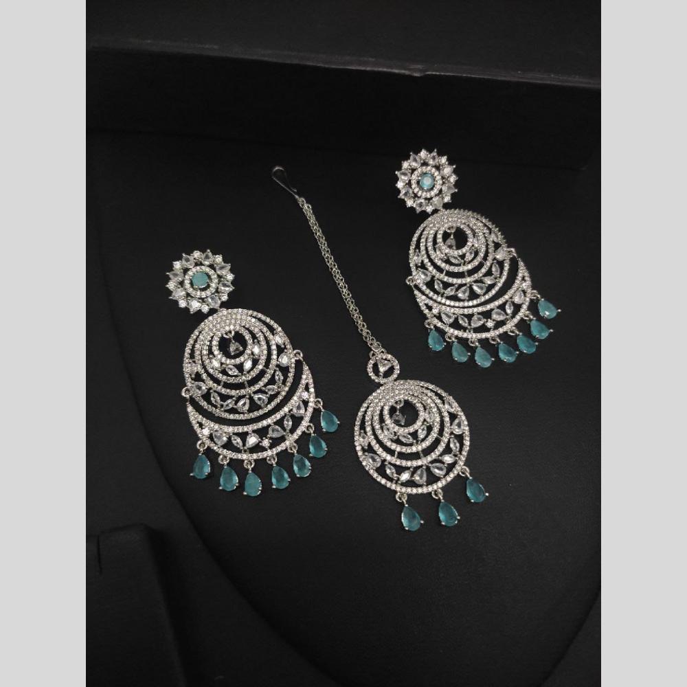 Manisha Jewellery Silver Plated American Diamond Dangler Earrings