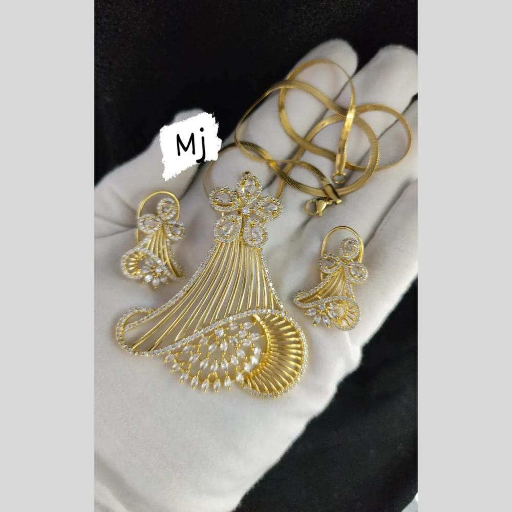 Manisha Jewellery Gold Plated Austrian Stone Chain Pendant Set