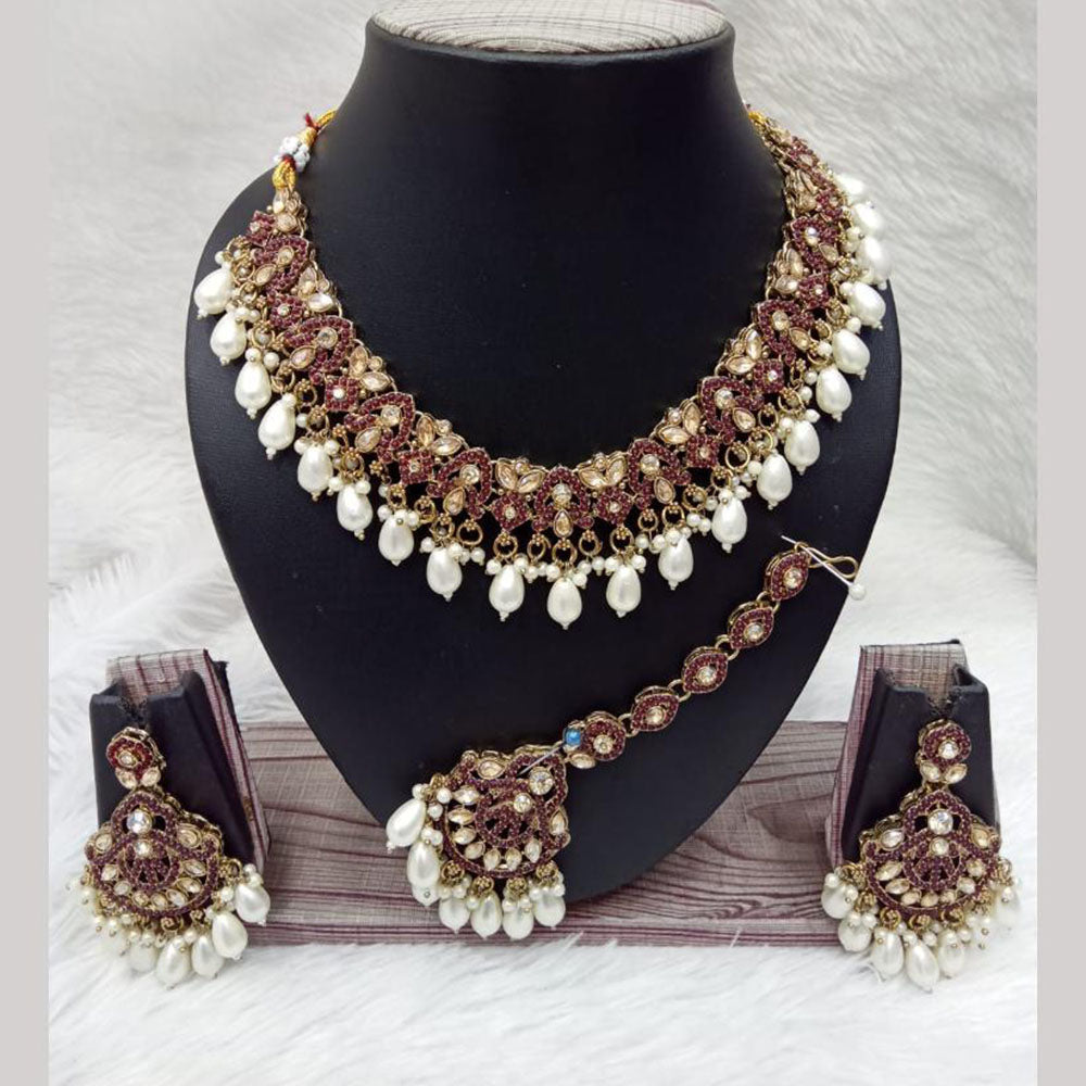 Manisha Jewellery Timeless Grace Crystal and Pear Necklace Set