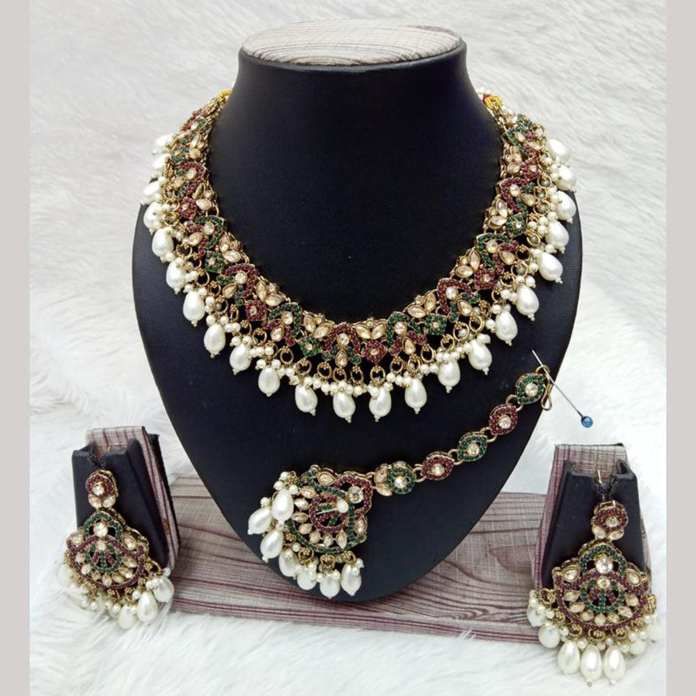Manisha Jewellery Timeless Grace Crystal and Pear Necklace Set
