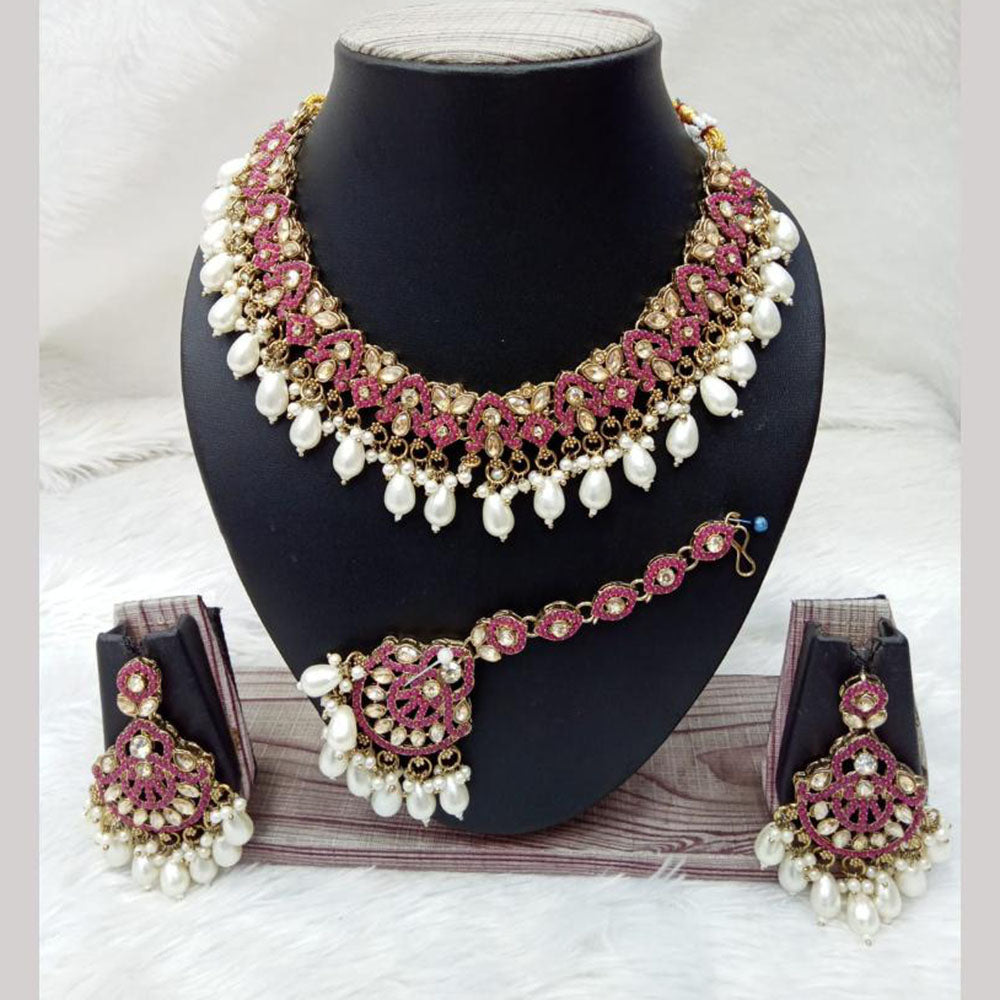 Manisha Jewellery Timeless Grace Crystal and Pear Necklace Set