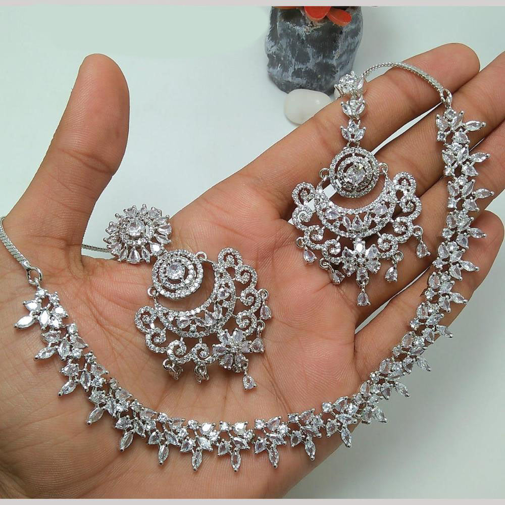 Manisha Jewellery Royal Radiance American Diamond Necklace Set