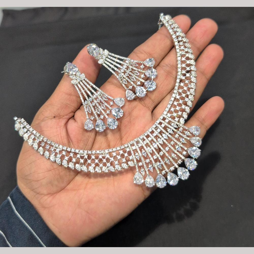 Manisha Jewellery Queen’s Gleam Elegant American Daimonds Necklace Set