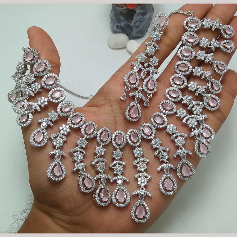 Manisha Jewellery Shimmer Luxe Elegant American Diamond Necklace Set