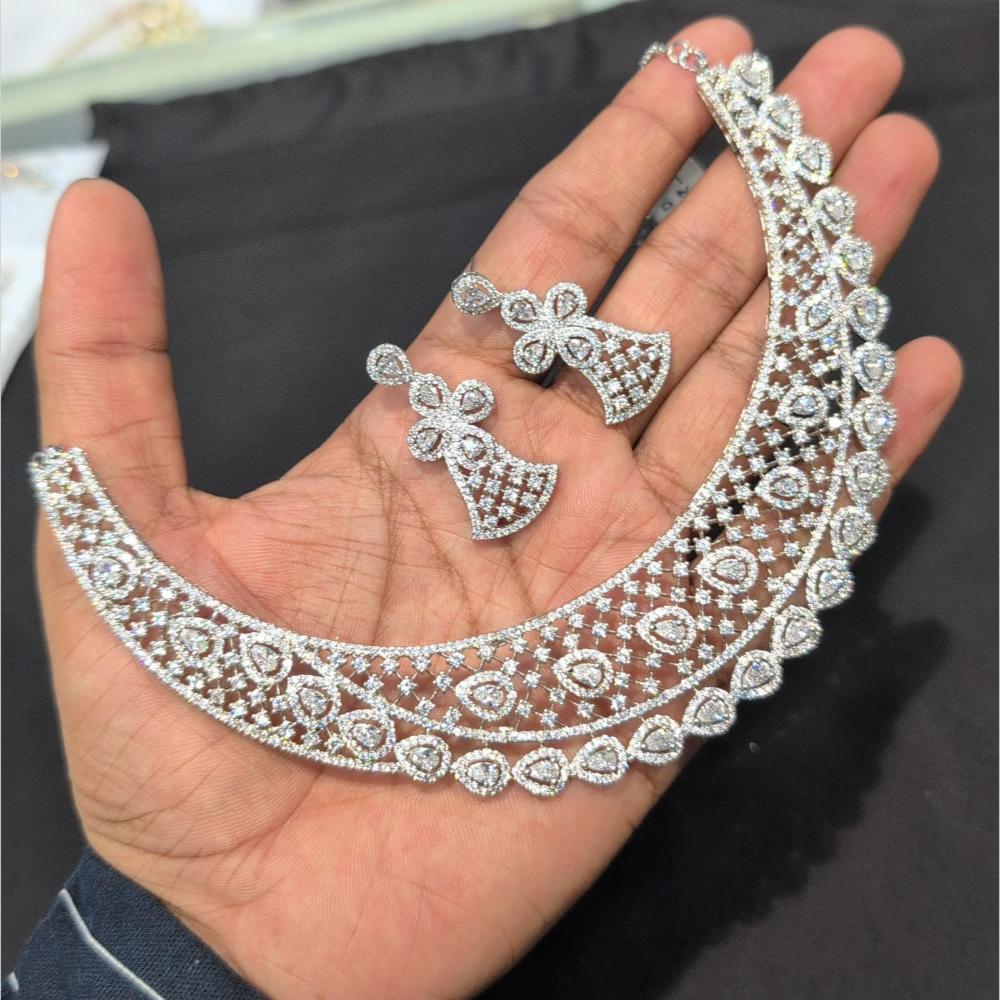 Manisha Jewellery Day to Night Dazzle All-Occasion American Diamond Necklace Set