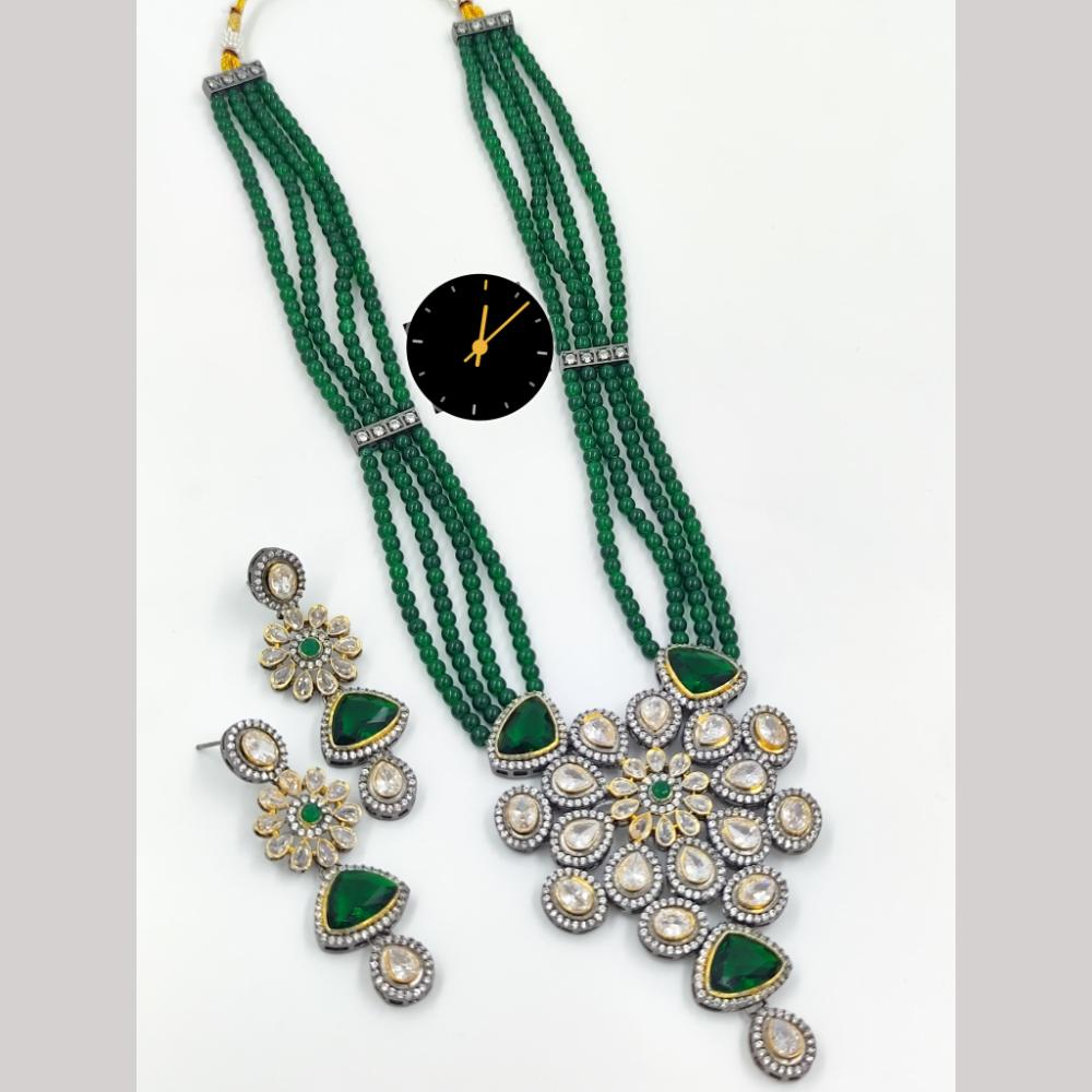 Manisha Jewellery Radiant Layers Elegant Beads and Crystal Long Necklace Set