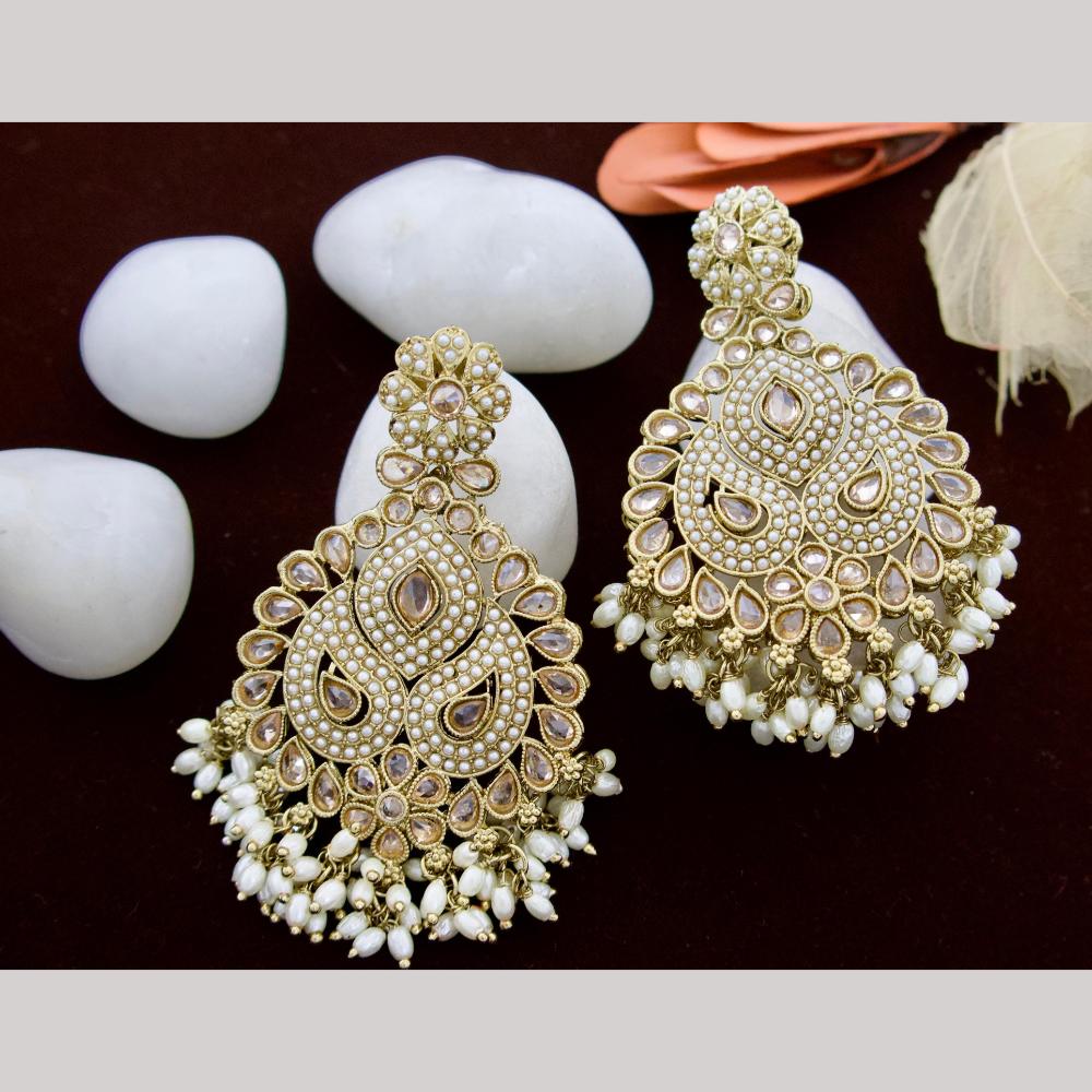 Manisha Jewellery Lustrous Twinkle Pearl and Crystal Dangler Earrings