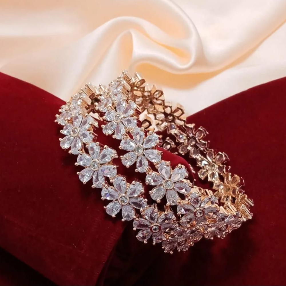 Manisha Jewellery Grace in Circles Classic American Daimonds Bangle Set