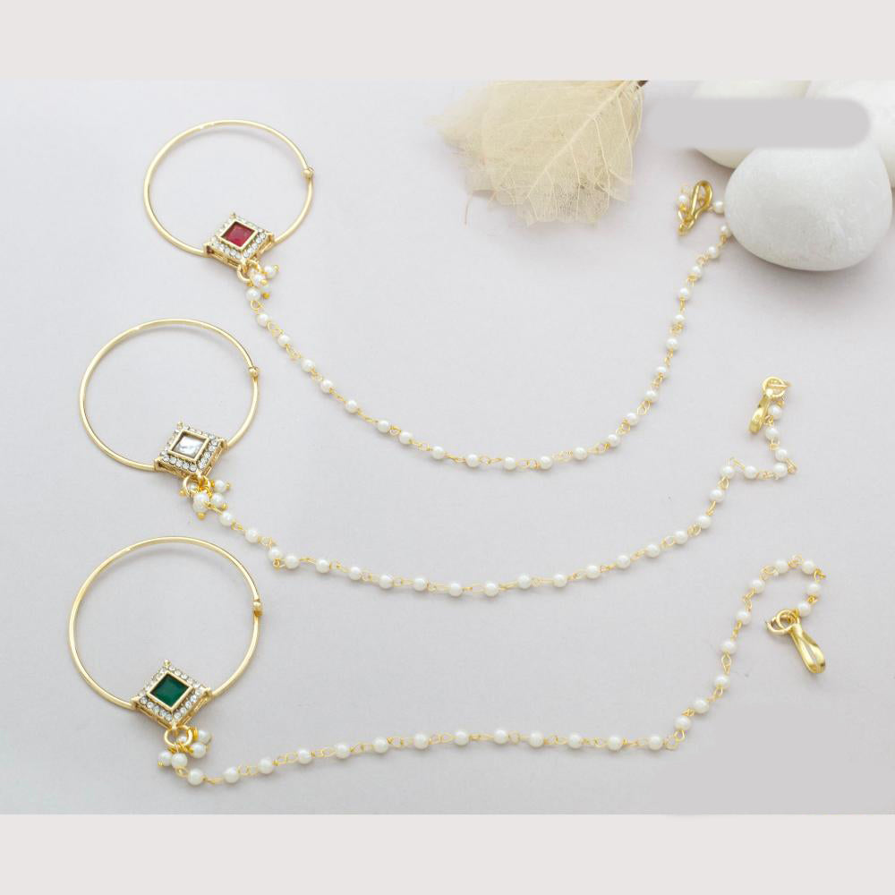 Manisha Jewellery Designer Austrian And Pearl Nose Ring