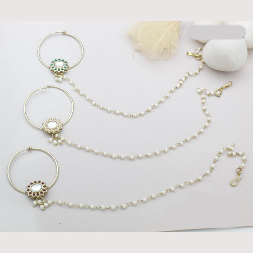Manisha Jewellery Designer Austrian And Pearl Nose Ring