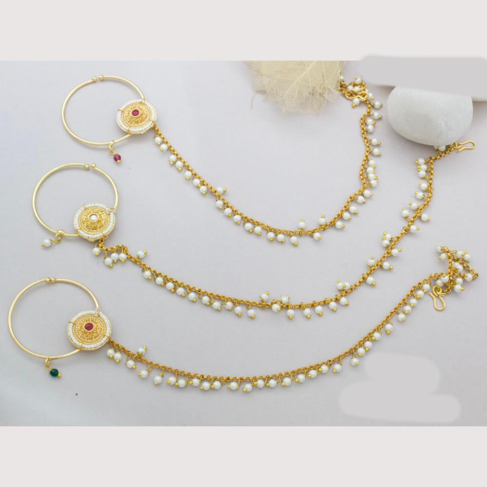 Manisha Jewellery Designer Pota And Pearl Nose Ring
