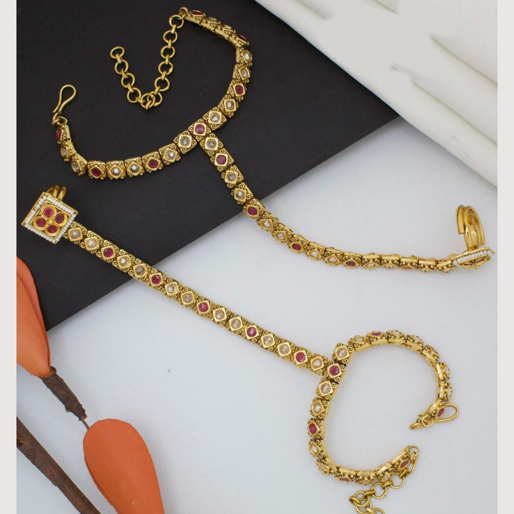 Manisha Jewellery Classic Traditional Pota And Pearl Hand Harness