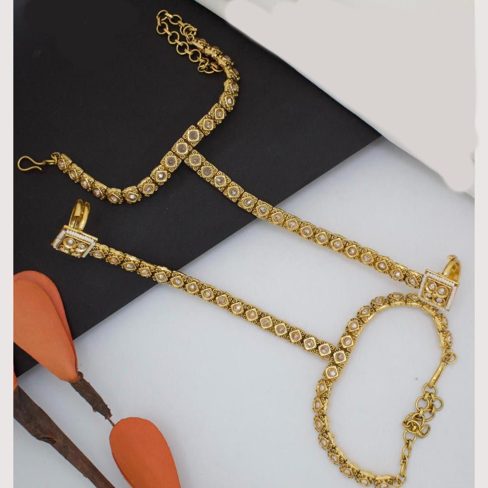 Manisha Jewellery Classic Traditional Pota And Pearl Hand Harness