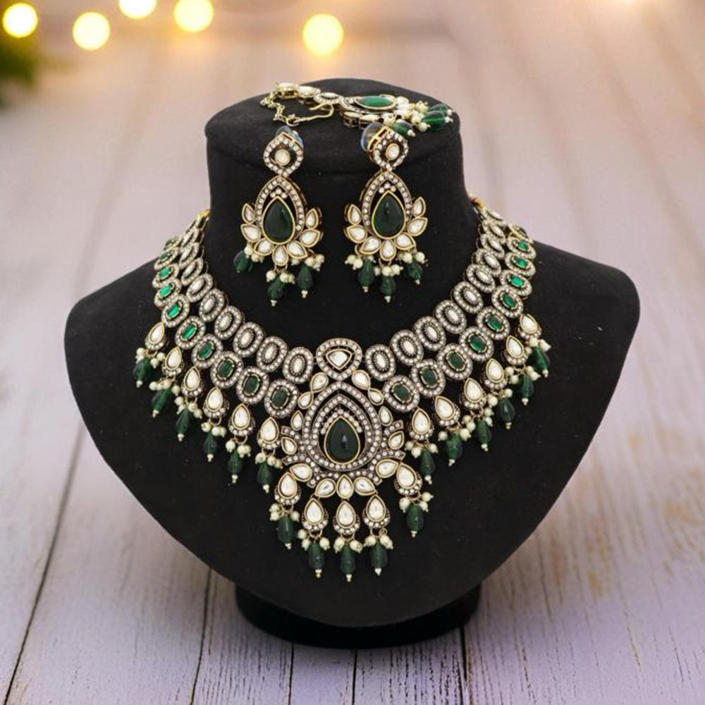 Manisha Jewellery Kundan and Beads Necklace Set
