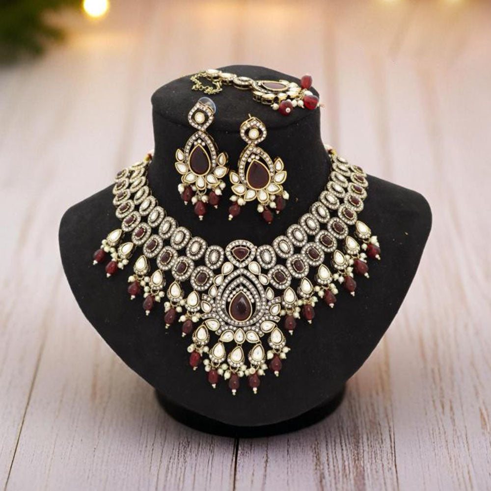 Manisha Jewellery Kundan and Beads Necklace Set