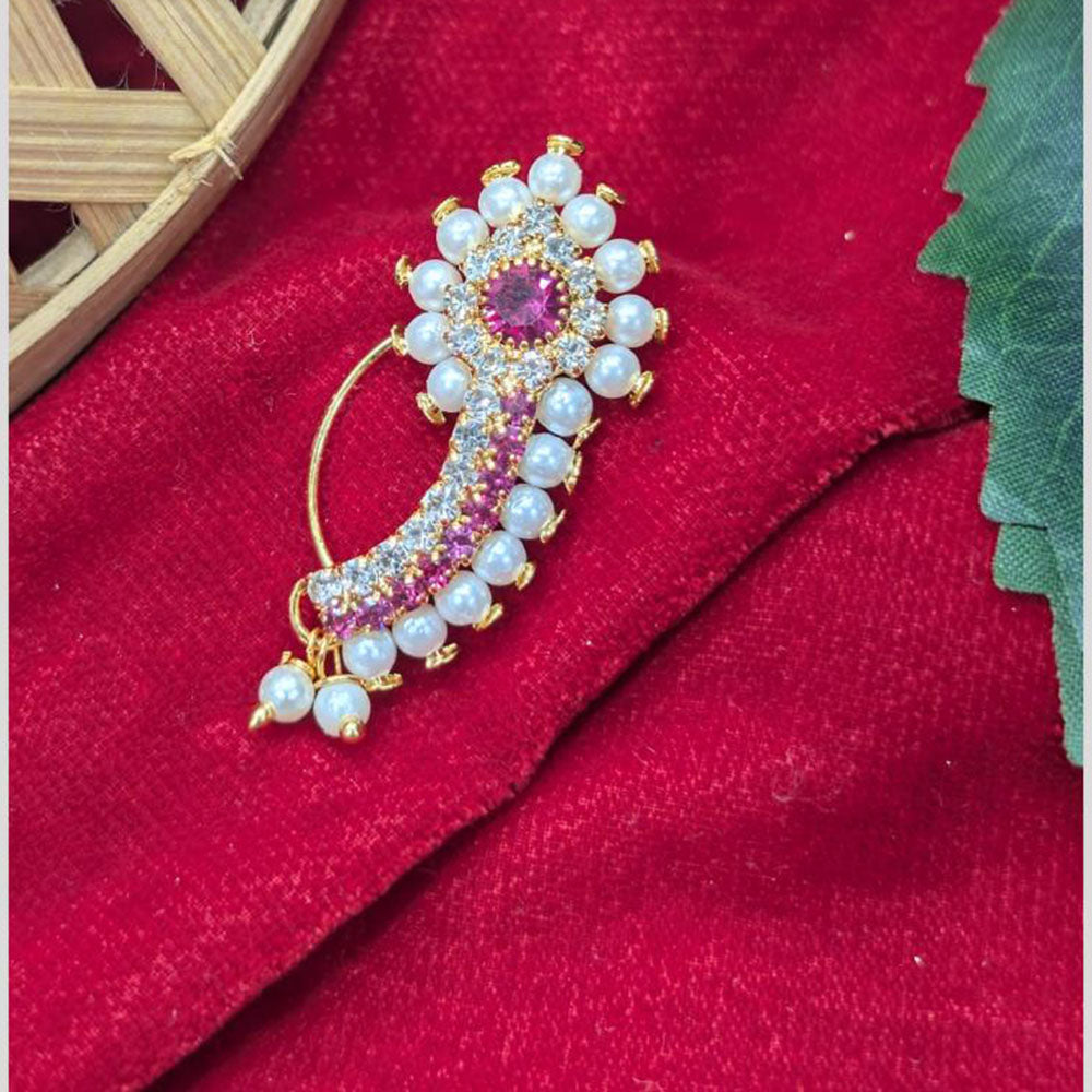 Manisha Jewellery Austrian and Pearl – Traditional Maharashtrian Bridal Nath