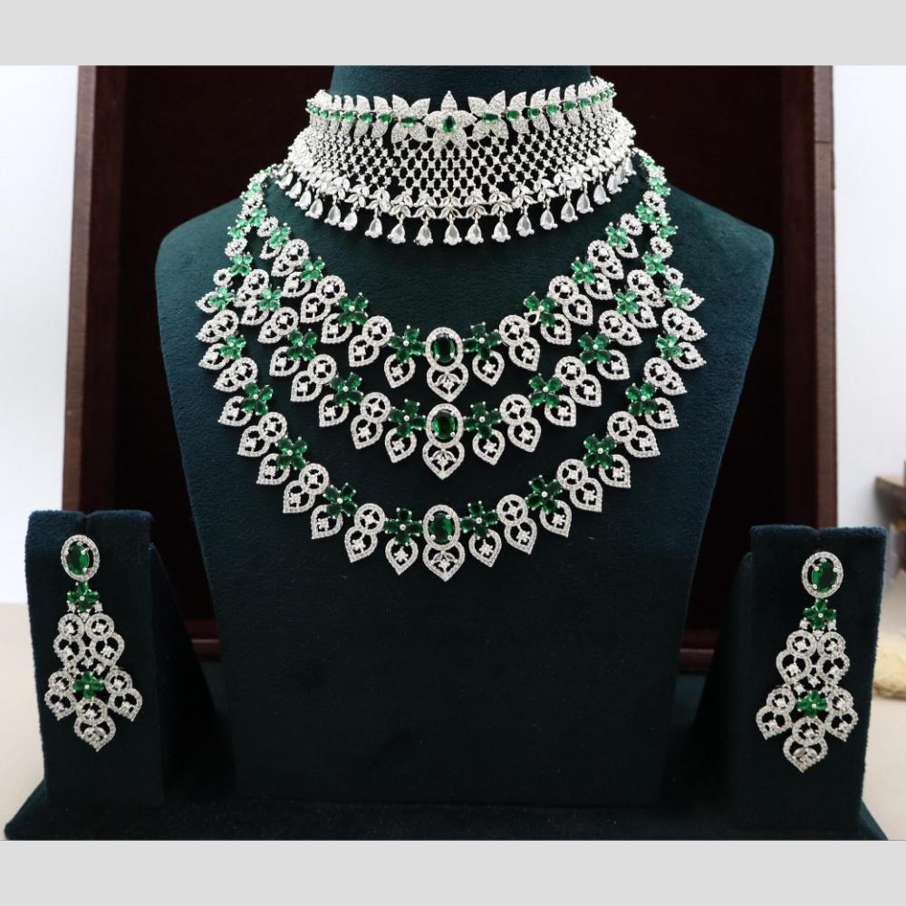 Manisha Jewellery Sparkling American Diamond Necklace Set