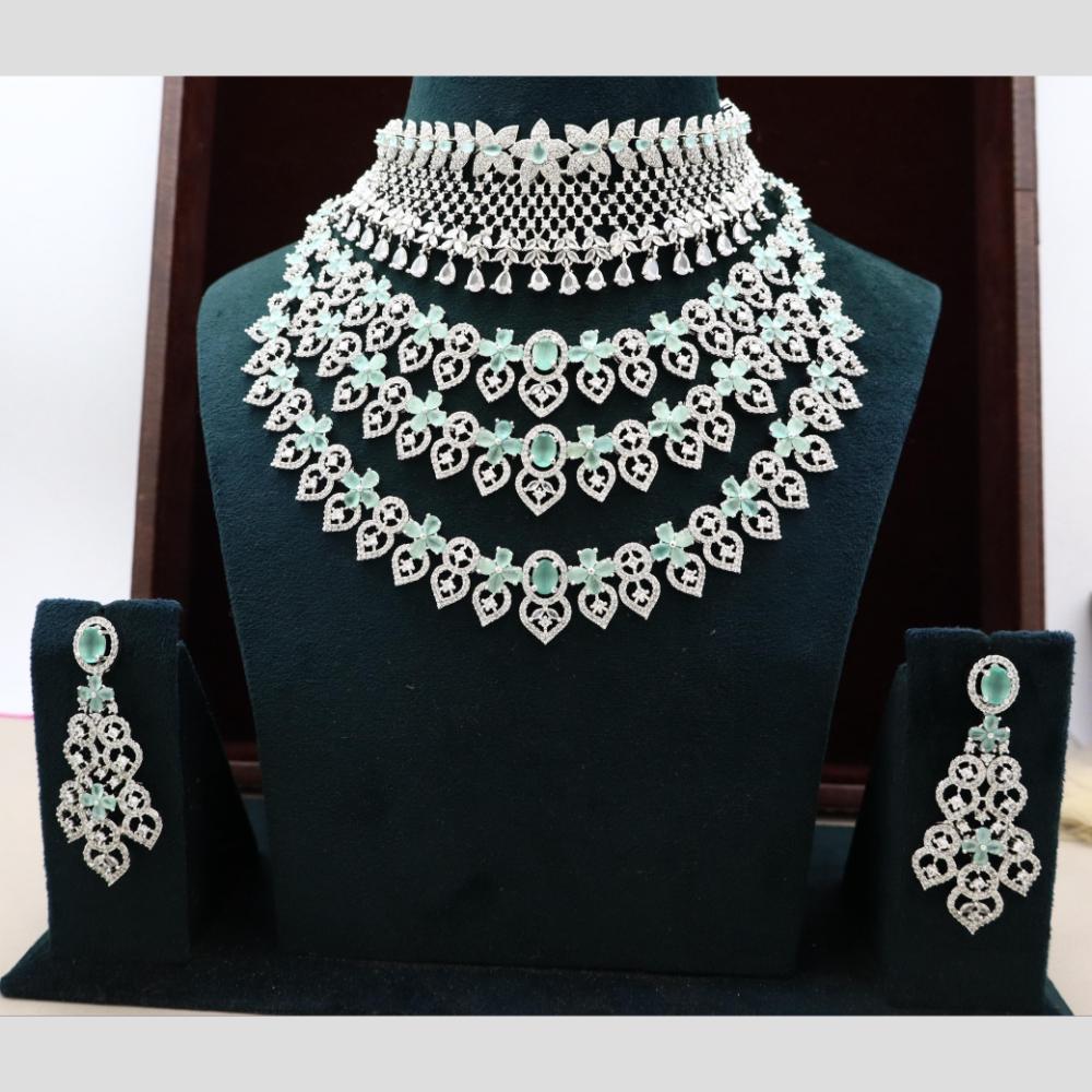 Manisha Jewellery Sparkling American Diamond Necklace Set