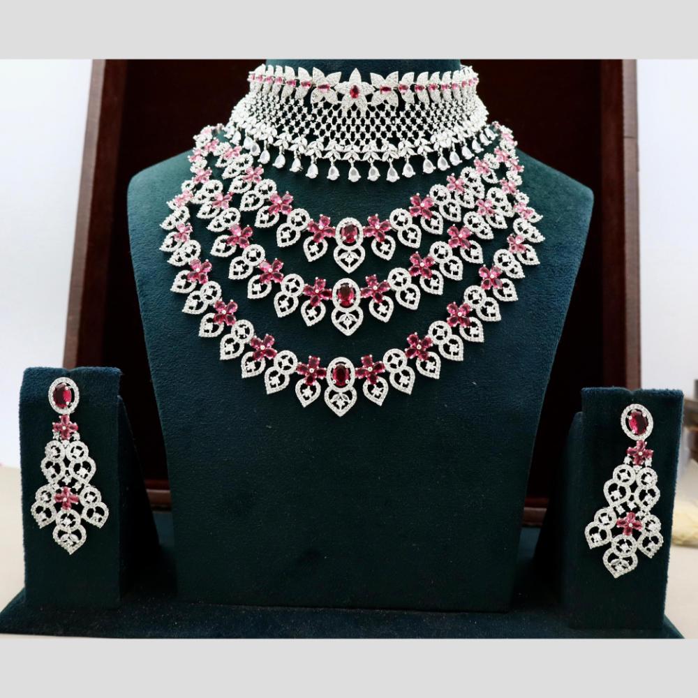 Manisha Jewellery Sparkling American Diamond Necklace Set