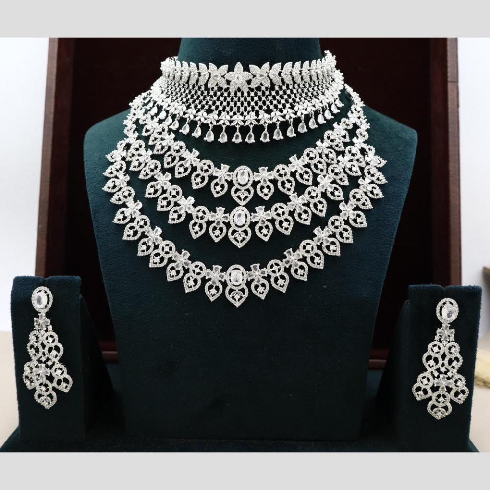Manisha Jewellery Sparkling American Diamond Necklace Set