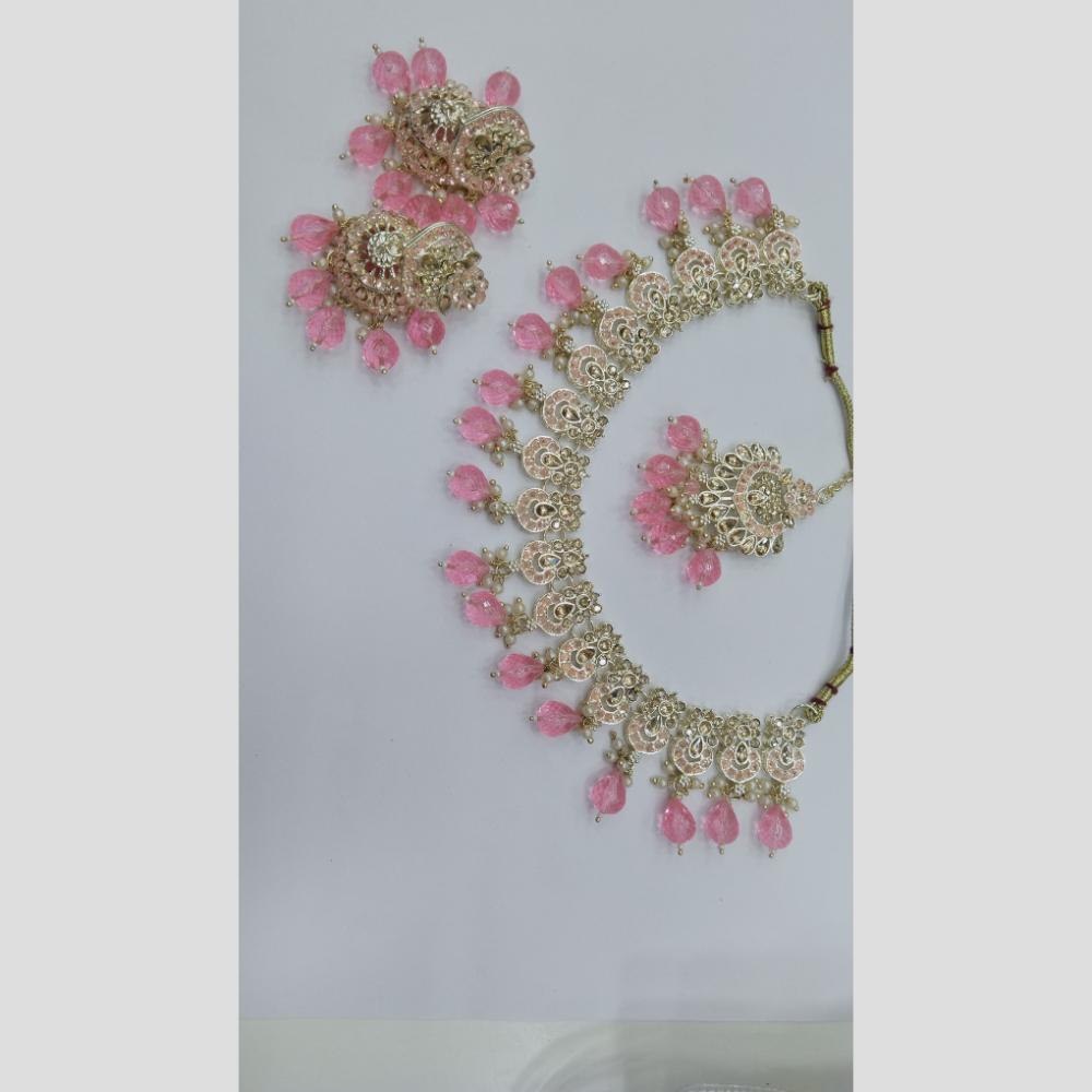 Manisha Premium Austrian Stone Necklace Set with Hand-Strung Beads