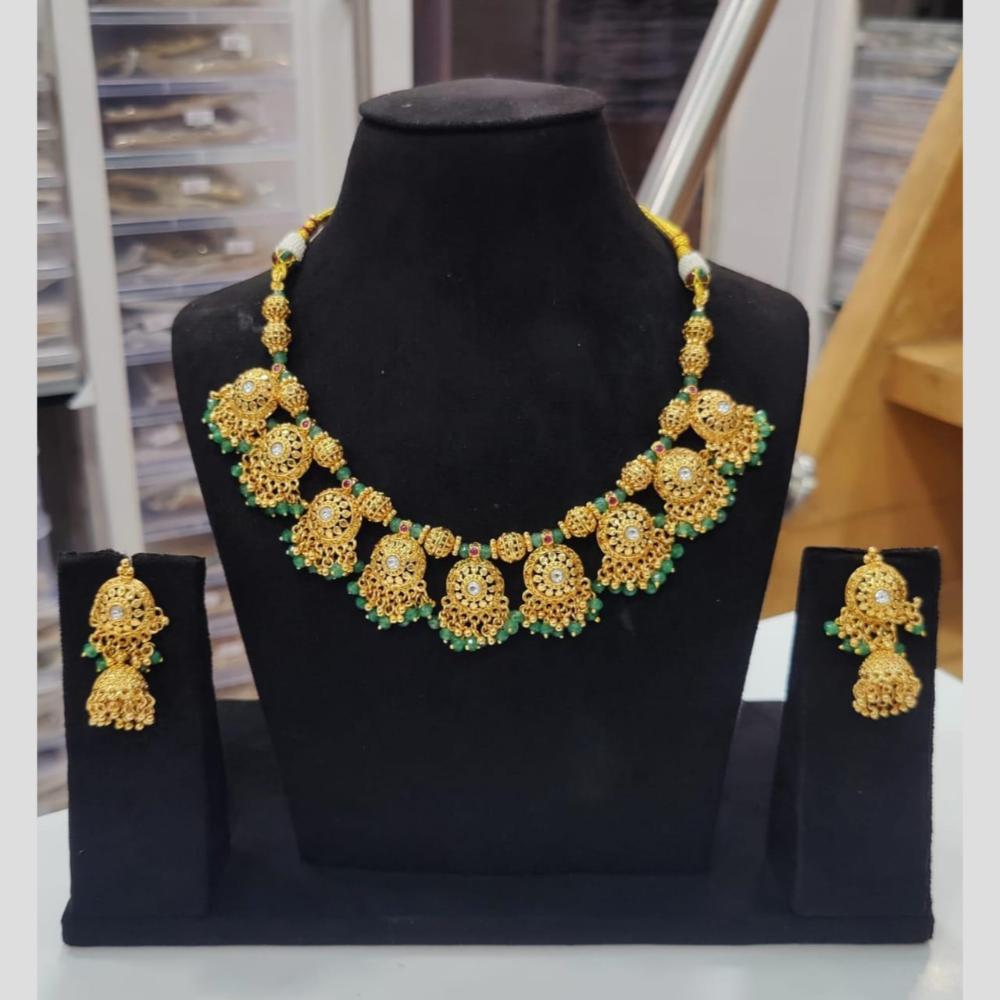 Manisha Jewellery Traditional Pota Stone Necklace Set – Elegant Ethnic Style