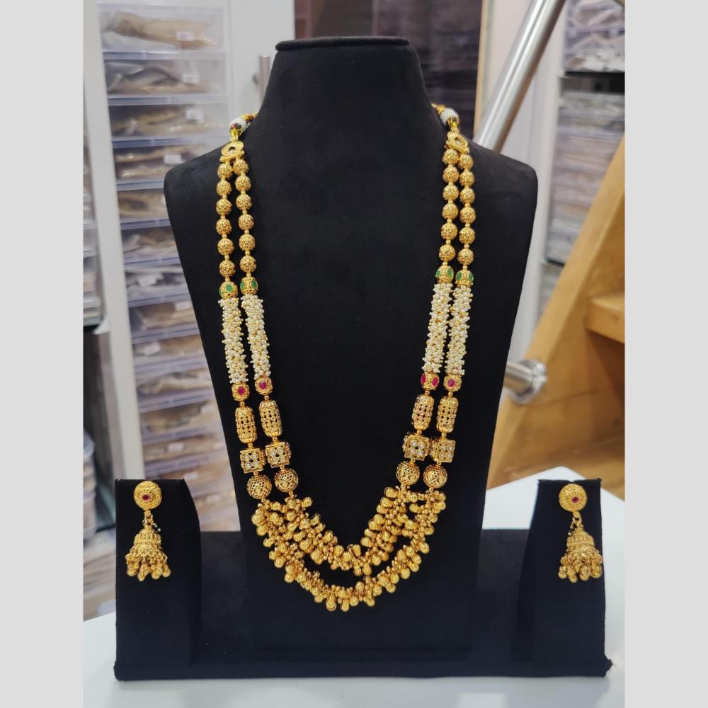 Manisha Collection Antique Pota Stone Long Necklace