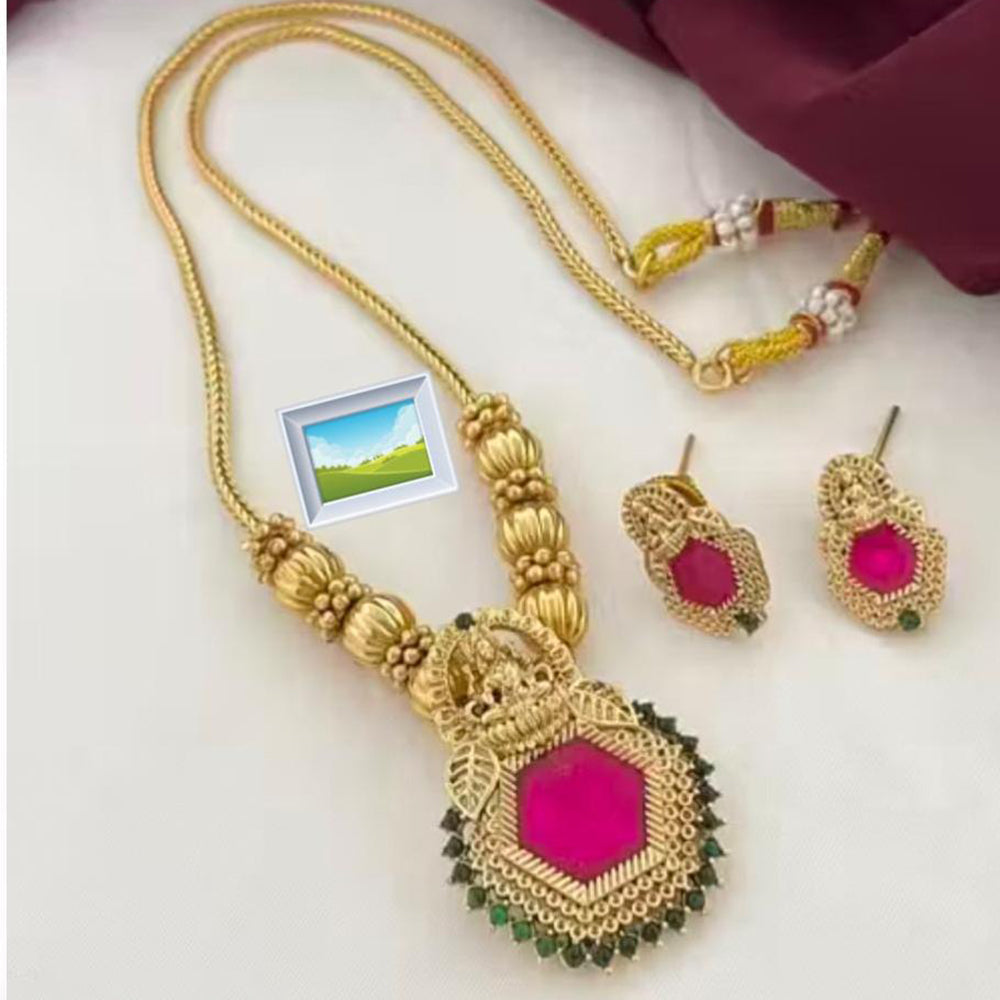 Manisha Temple Jewellery Set – South Indian Style with Divine Motifs