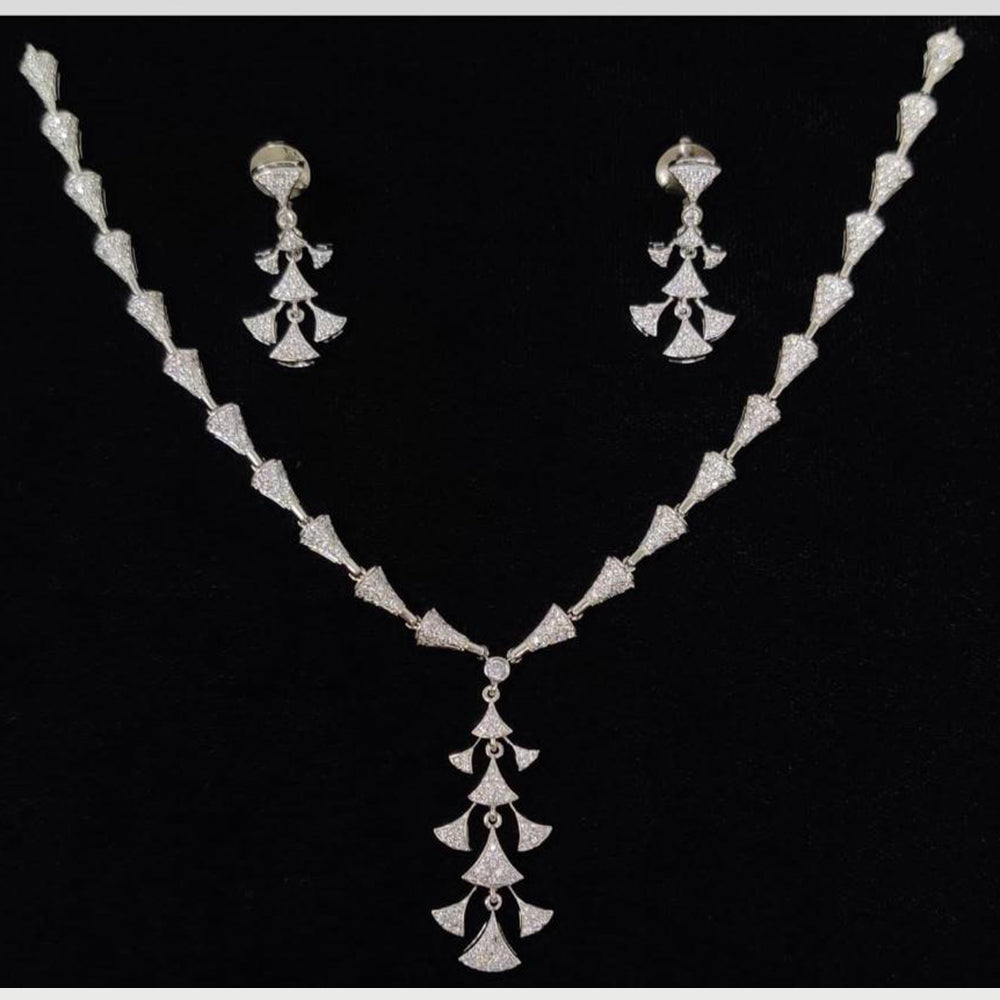 Manisha Jewellery Dazzling American Diamond Necklace and Earrings