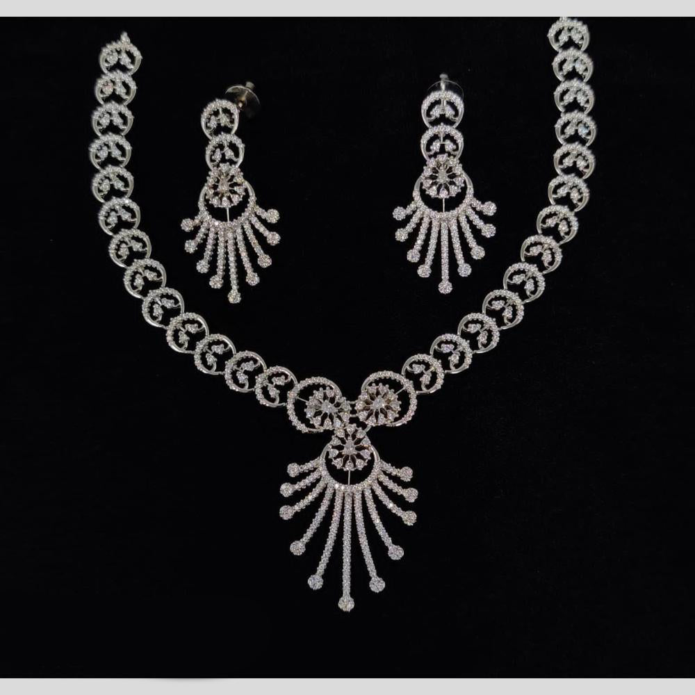 Manisha Jewellery Dazzling American Diamond Necklace and Earrings