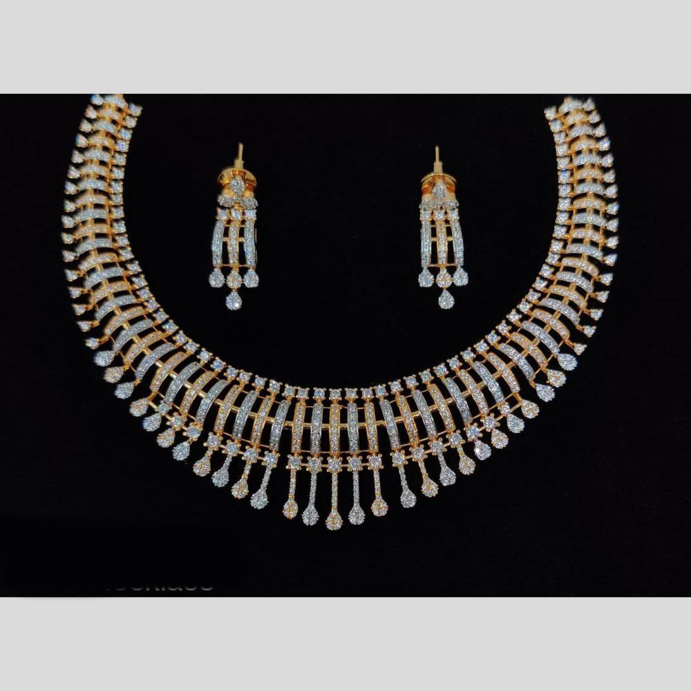 Manisha Jewellery Dazzling American Diamond Necklace and Earrings