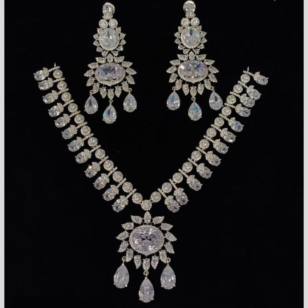 Manisha Jewellery Shimmer Premium American Diamond Necklace Set