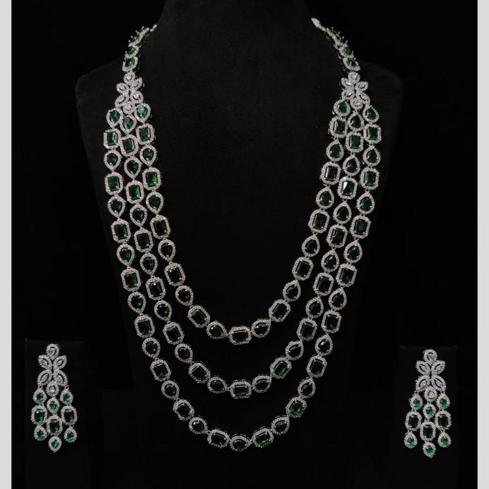 Manisha Jewellery Luxury Multi Layer American Diamond Necklace Set