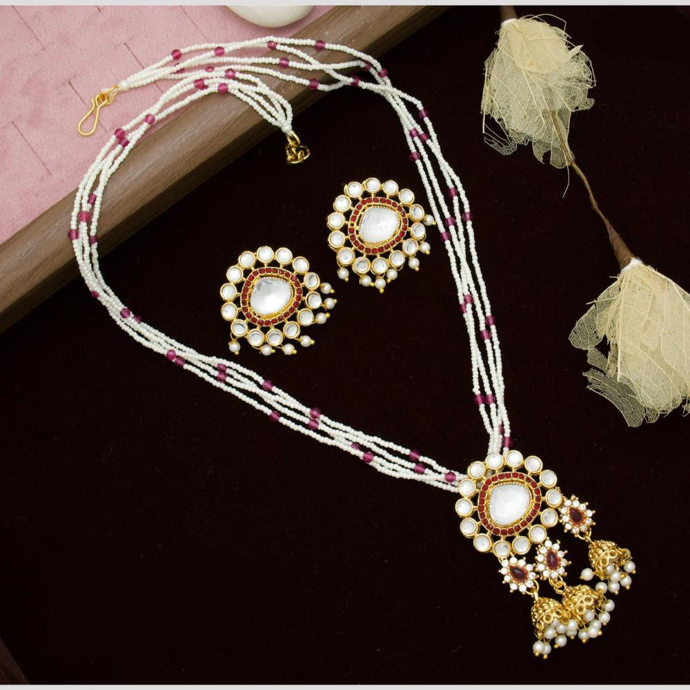 Manisha Jewellery Royal Charm Kundan and Pearl Necklace Set