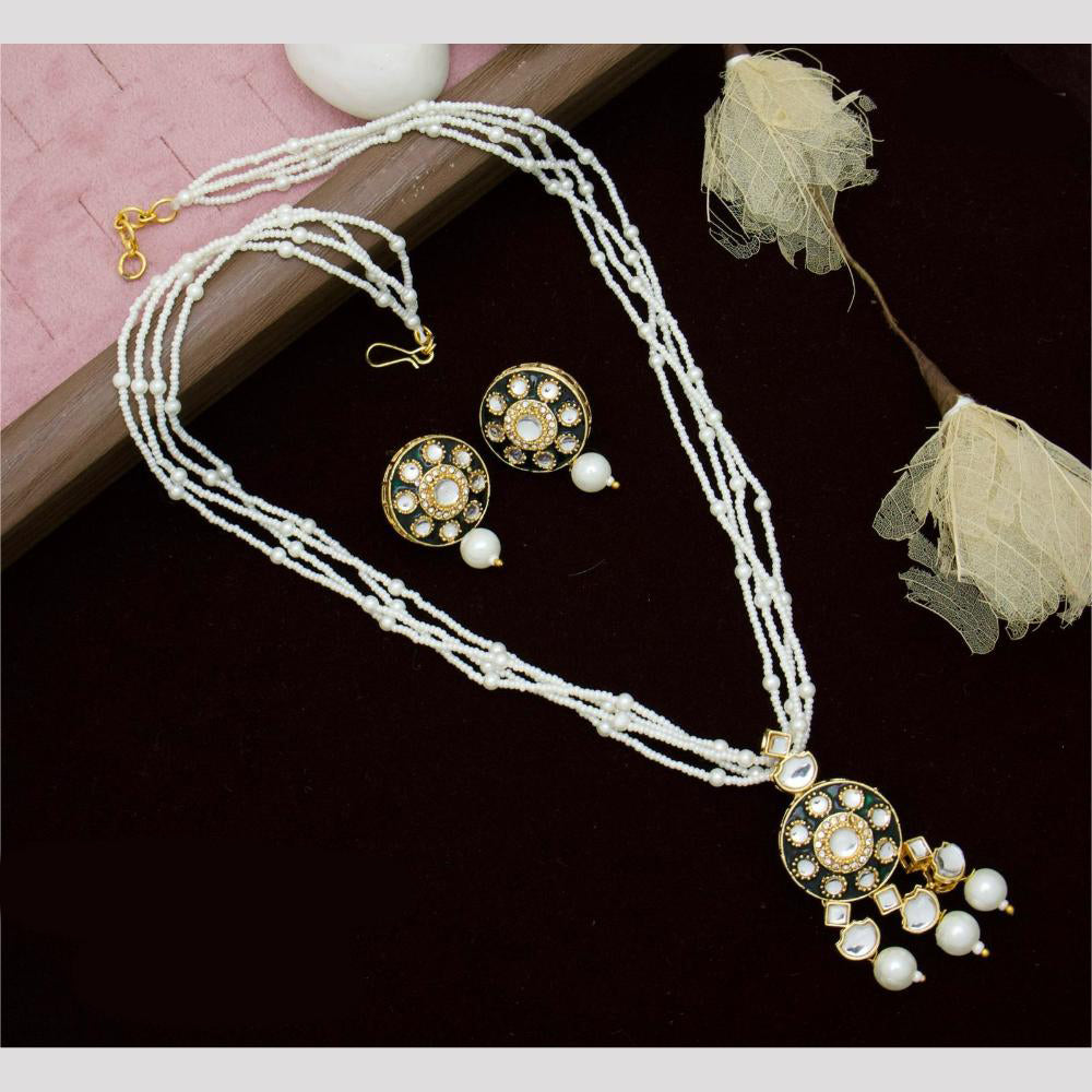 Manisha Jewellery Royal Charm Kundan and Pearl Necklace Set