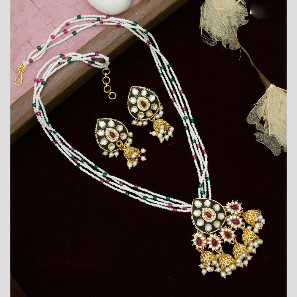 Manisha Jewellery Royal Charm Kundan and Pearl Necklace Set