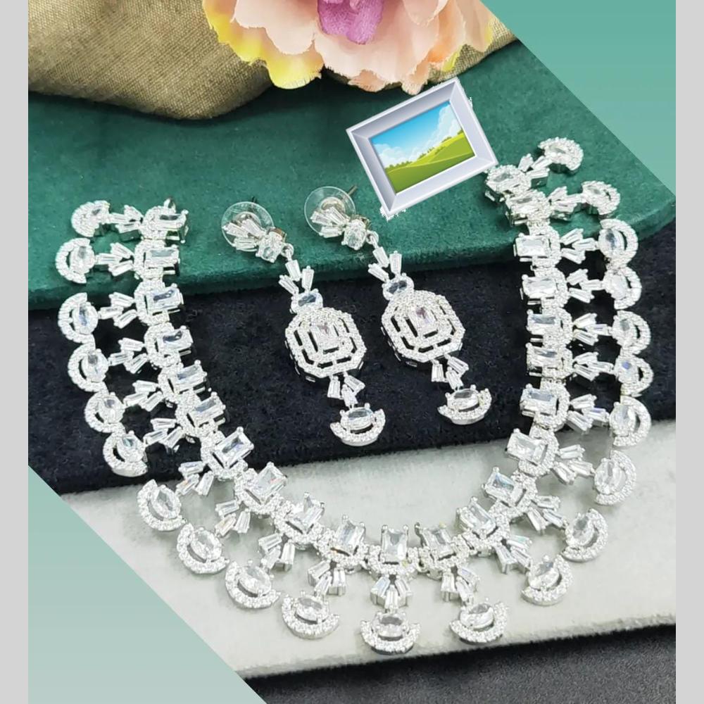Manisha Jewellery Sparkling American Diamond Necklace Set Perfect for Party & Special Occasions