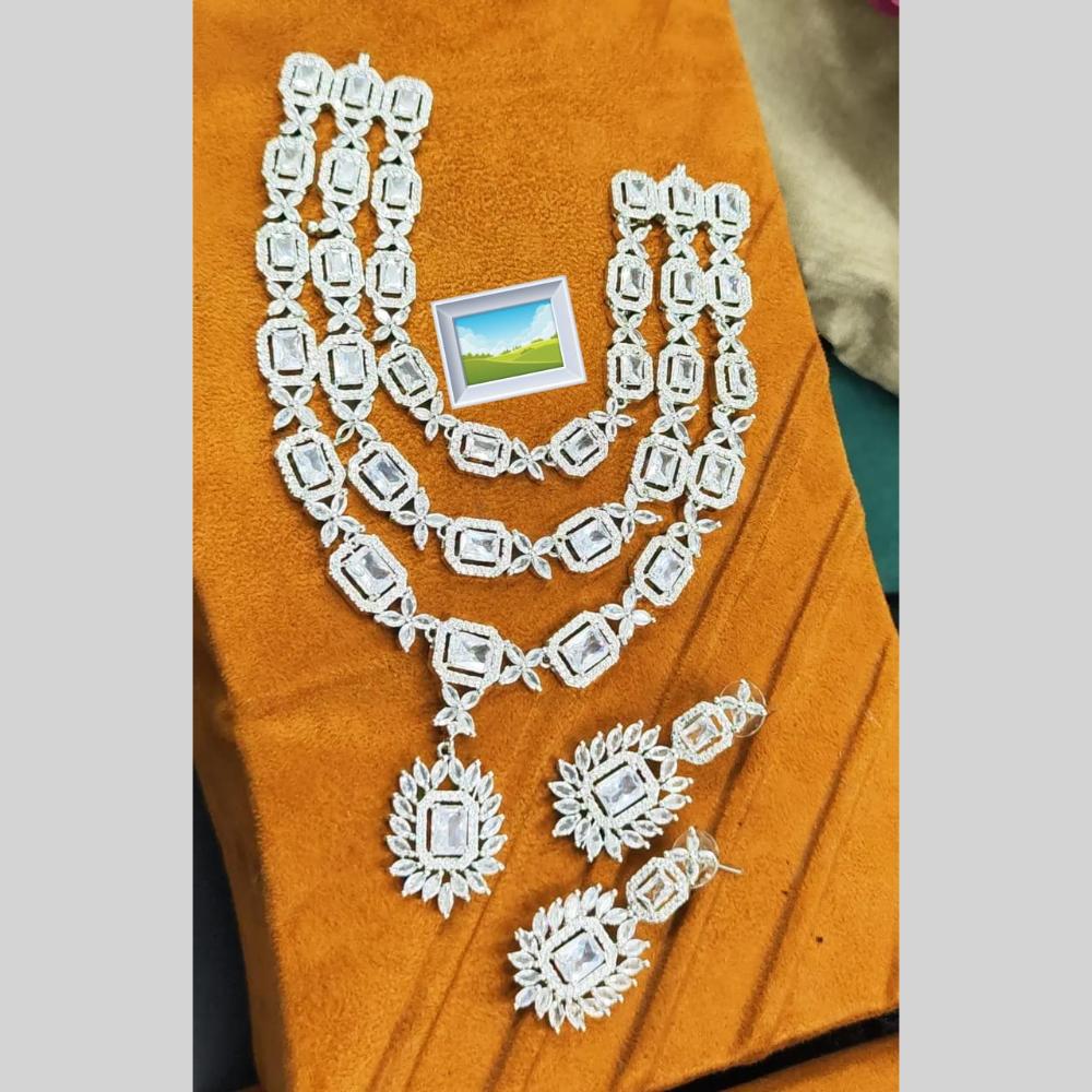 Manisha Jewellery Premium American Diamond Necklace Set- Stylish Ethnic Wear for Women