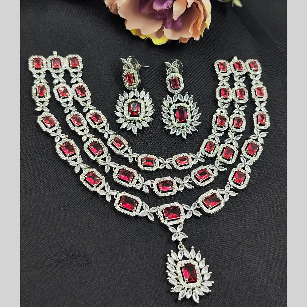 Manisha Jewellery Premium American Diamond Necklace Set- Stylish Ethnic Wear for Women